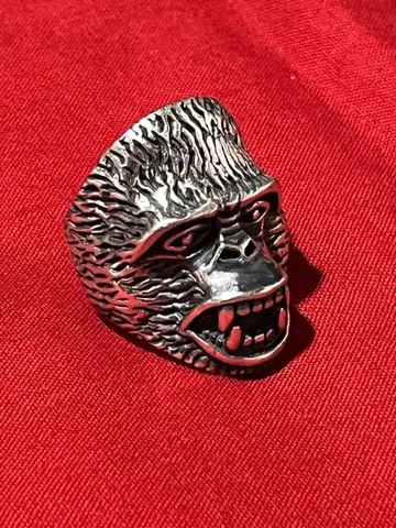 레어 고릴라 얼굴 디자인 실버 반지 실버 925