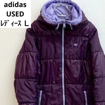 아디다스 패딩 자켓 여성용 퍼플 자수 로고