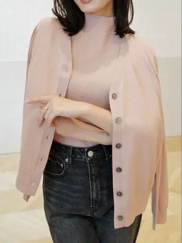 anuans 가디건 니트 셋업 PNK 아뉴앙스