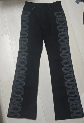 HYSTERIC GLAMOUR SNAKE LOOP 데님 플레어 팬츠