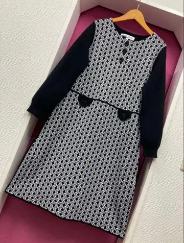 슈퍼 뷰티 소매가 봉긋한 자카드 니트 원피스