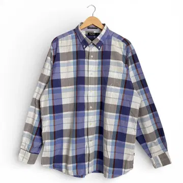 NAUTICA 노티카 체크 셔츠 XL 버튼 다운 자수 남성용 구제 의류