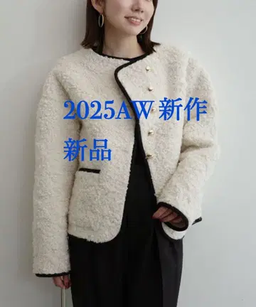 새상품 2025AW anuans ECOPEL 파이핑 보아 자켓 1