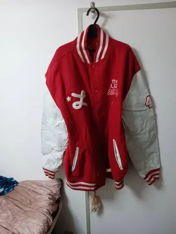 LRG 바시티 자켓 레드/화이트 XXXL 천연 가죽 hip hopBBOY