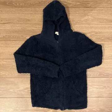 론 헤르만 네이비 후드 부착 퍼 자켓