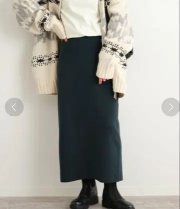 FRAMeWORK 니트 스트레이트 스커트 그린 38