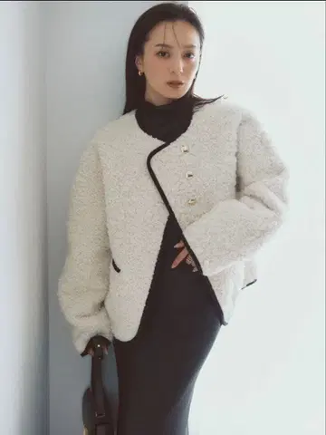 anuans 아뉴앙스 ECOPEL 파이핑 보아 자켓