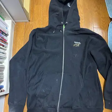 HUF 블랙 후드 부착 후드티