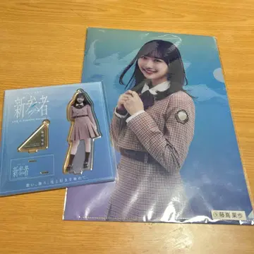 히나타자카46 후지시마 카호 신참자 클리어 파일 & 아크릴 스탠드 세트