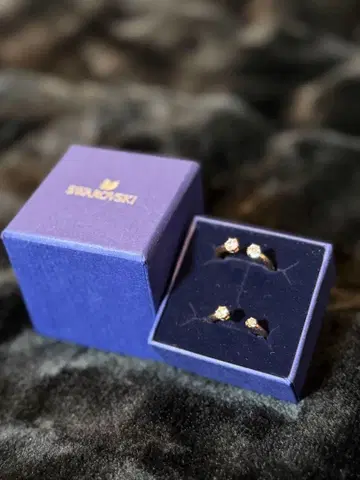 Swarovski 골드 크리스탈 2연 반지