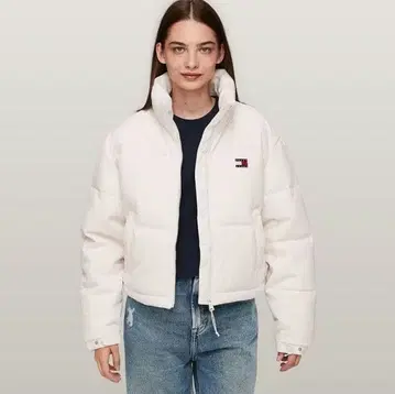 Tommy Jeans 화이트 코듀로이 자켓