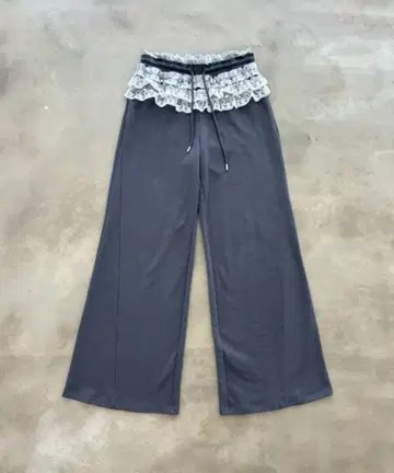 SHAGGIE 레이스 프릴 맨투맨 루즈 팬츠