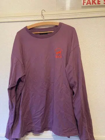 WIND AND SEA 퍼플 롱T 출하 시 세탁 및 다리미질