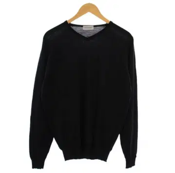JOHN SMEDLEY 니트 스웨터 긴팔 V넥 울 L 블랙