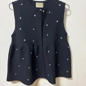 UNITED ARROWS 자수 비즈 니트 베스트