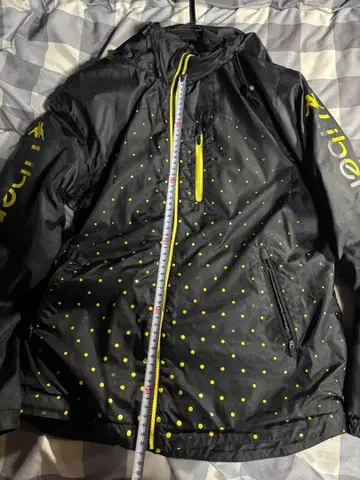 도트 무늬 후드 부착 나일론 자켓 M 사이즈