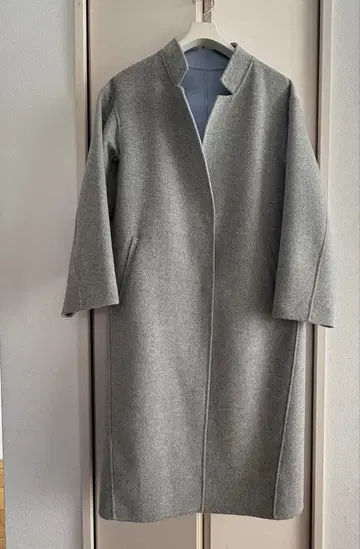 롱 코트 그레이 스카이블루