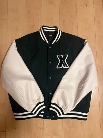 XLARGE 바시티 자켓 XL 다크 그린/화이트