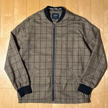 BEAMS HEART 체크 블루종 M 오버 사이즈 글렌체크