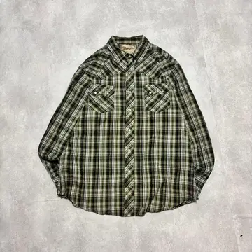 울리치 체크 무늬 긴팔 셔츠 구제 의류