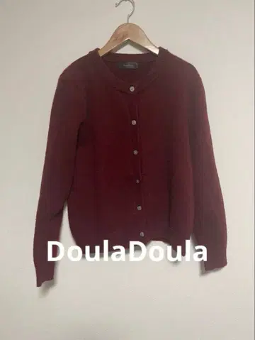 DoulaDoula 크루넥 니트 가디건 보르도 빨간색 한국