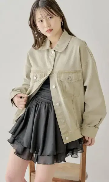 [ 미사용 새상품 ] 블랙 플레어 스커트 미니 기장 택 포함 chico