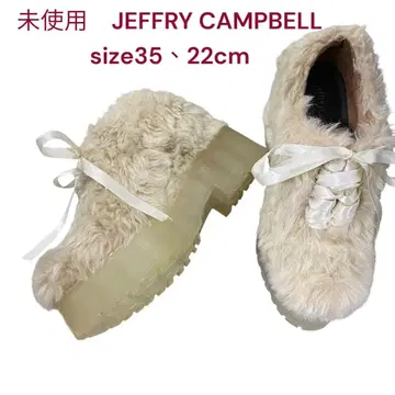 미사용 제프리 캠벨 퍼 클리어힐 통굽 스니커즈 35, 22