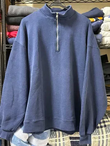 MEXICO 러셀 하프 지퍼 맨투맨 솔리드