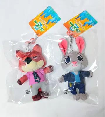 새상품 주토피아2 봉제 인형 볼체인 닉 주디