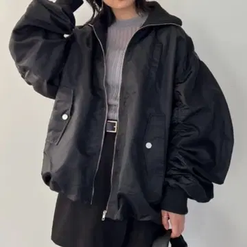 HANNE 벌룬헴 MA-1 블랙