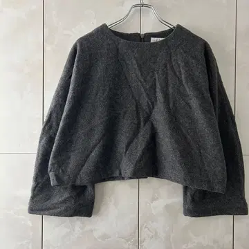 DEUXART 숏 기장 상의 40 모 나일론 그레이 리본