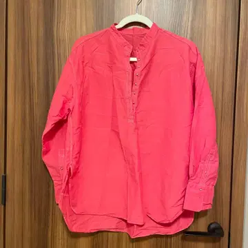 핑크 긴팔 버튼 셔츠