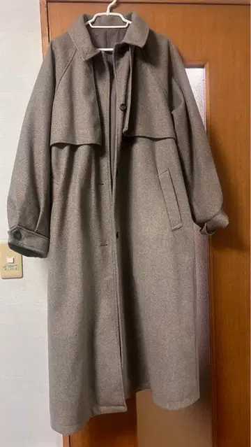 그레이 롱 코트 벨트 포함