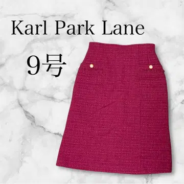 컨디션 최상 Karl Park Lane 트위드 스커트 9호 핑크 라메