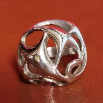 빈티지 은반지 기하학 입체 카오스 물 흐름 시스루 실버 반지