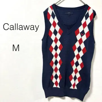 [ 캘러웨이 ] 니트 베스트 여성용 골프웨어 아가일 네이비 M