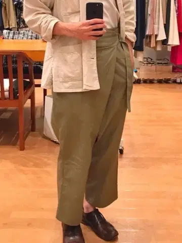 BRAIN 랩 팬츠 카구레 올리브 색상