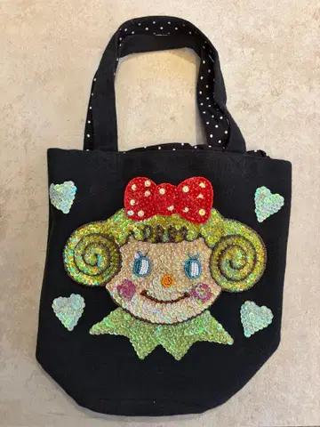 컬리 컬렉션 스팽글 토트백 딸기 자수