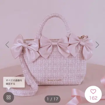 메종 드 플뢰르 핑크매니아 볼륨 리본 2Way 토트 S 백