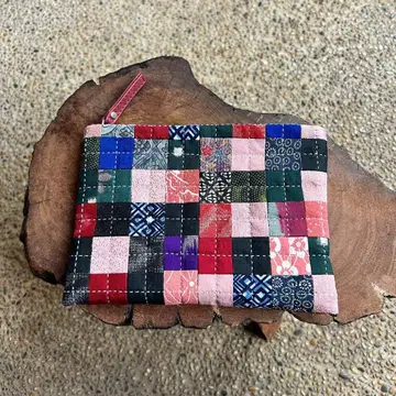 빈티지 원단 패치워크 지퍼 파우치 (컬러풀) 03002-07