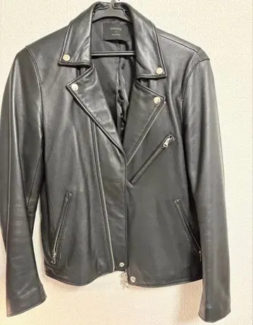 STUDIOUS 블랙 더블 라이더 자켓