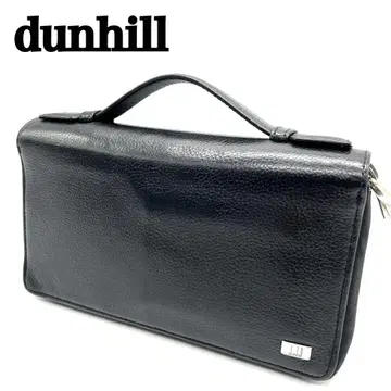 던힐 오거나이저 장지갑 라운드 지퍼 가죽 블랙