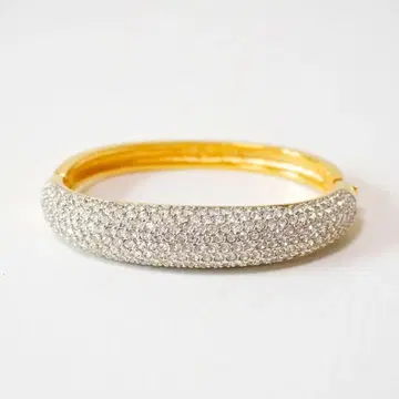 스와로브스키 골드 x 클리어 파베 뱅글