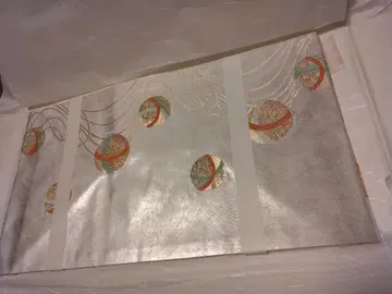 후쿠로 오비 은색 컬러풀 무늬 테마리