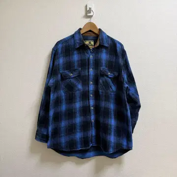 필드&스트림 파랑블랙 옴브레 체크 뱀 플란넬