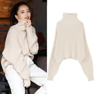 [새상품급] titivate 티티베이트 볼륨 니트 터틀넥 니트