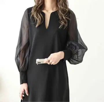 쉬폰 슬리브 원피스