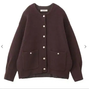 미사용 새상품 COCODEAL 폭스 혼방 더블 페이스 니트 아우터