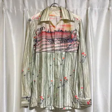 70s disco 예술적인 디자인 폴리 셔츠