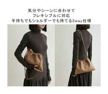 더스트백 천연 가죽 복조리백 숄더백